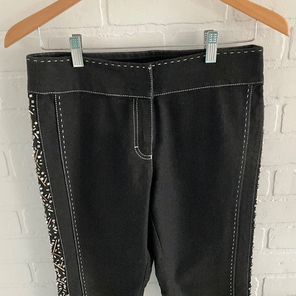 NWOT Escada Y2K Women’s Denim Jeans Blokecore Black Beaded Pockets 8 - Picture 16 of 16